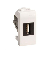 Розетка мультимедийная Brava 1мод. USB 2.0 бел.  76200B