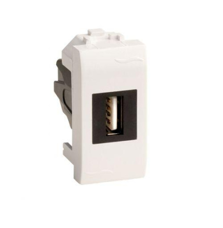 Розетка мультимедийная Brava 1мод. USB 2.0 бел.  76200B