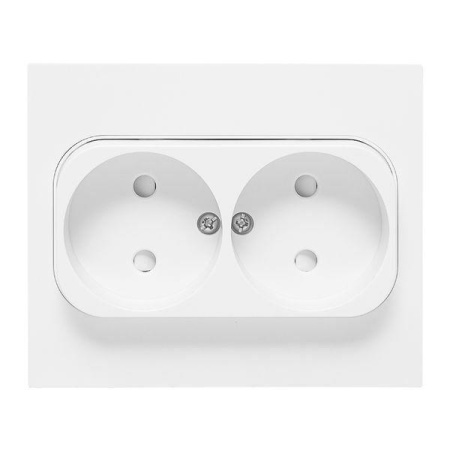 Розетка 2-м СП Стокгольм 10А IP20 без заземл. защ. шторки бел. PROxima  EXR10-102-10