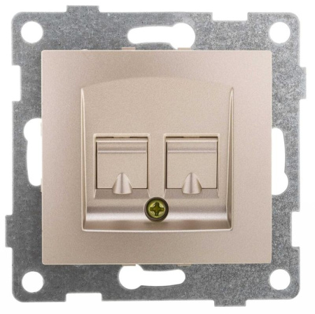 Механизм розетки компьютерной RJ45 2-местн. СП Bravo шампань  С10К2-027