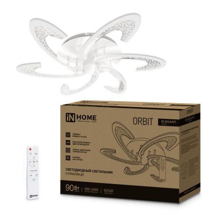 Светильник светодиодный ELEGANT ORBIT 90Вт 3000-6500К 7000лм 230В 725х635х90мм с пультом ДУ бел.  4690612051567