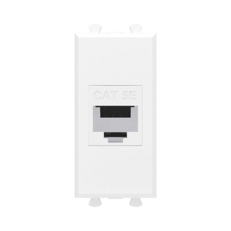 Розетка компьютерная 1мод. Avanti "Белое облако" RJ45 кат.5E без шторок модульная механизм  4400661