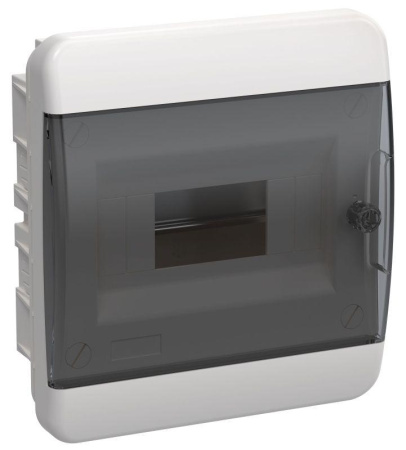Корпус пластиковый ЩРВ-П-8 IP41 черн. прозр. дверь TEKFOR  TF5-KP12-V-08-41-K01-K03