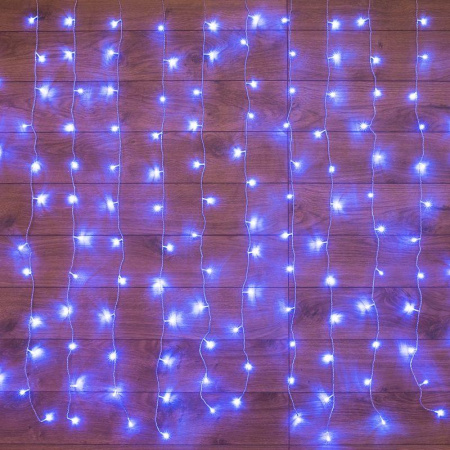 Гирлянда светодиодная "Светодиодный Дождь" 2.5х2м 300LED син. 16Вт 230В IP20 свечение с динамикой провод прозр.  235-053