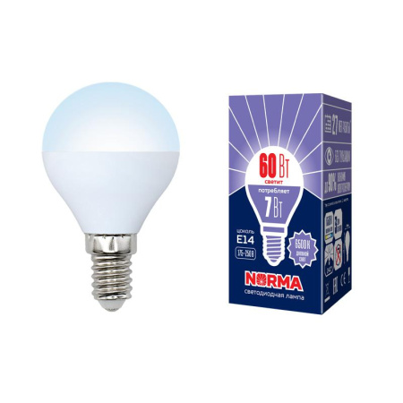 Лампа светодиодная LED-G45-7W/DW/E14/FR/NR Norma 7Вт матовая E14 (упак. картон)  UL-00003818