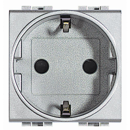 Розетка 1-м СП 2мод. LivingLight 16А IP20 2P+E безвинт. клеммы алюм. Leg BTC NT4141AN