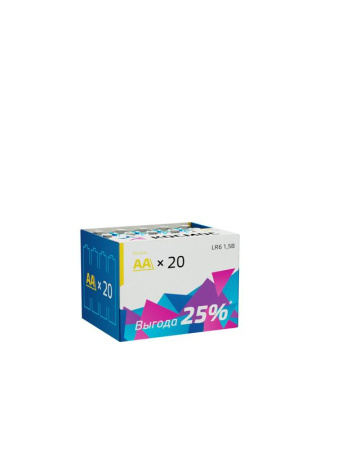 Элемент питания алкалиновый AA/LR6 (уп.20шт)  KOCLR620BOX