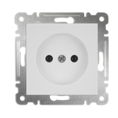 Розетка 1-м СП Karea 10А IP20 без заземл. керамика механизм бел.  57001002