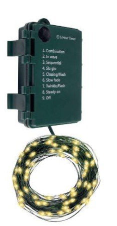 Гирлянда "Роса" DC-G06-50Y 50 microLED 5.1м. 8реж. (3хAA в компл.) желт.  5059665