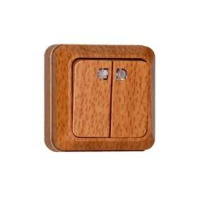 Выключатель 2-кл. ОП Олимп 10А IP20 с подсветкой (еврослот) бук UNIVersal 7946734