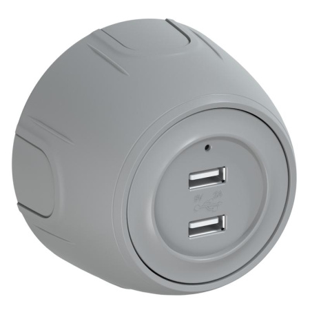 Розетка USB 2-м Rotondo с подсветкой сер.  7700899