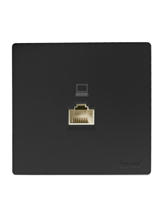 Розетка компьютерная 1-мест. RJ45 LETO черн. бархат  752-4200-139