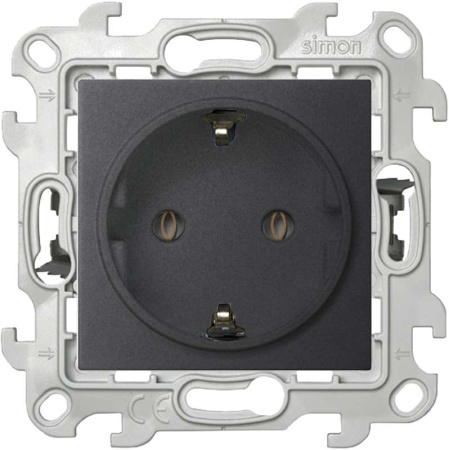 Розетка 1-м СП  24 16А IP20 2P+E Push&Go без защ. шторок механизм графит  2420434-038