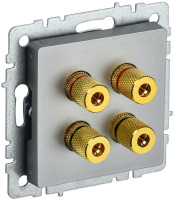 Аудиорозетка 4-м BRITE РА10-БрС механизм сталь  BR-S40-K46