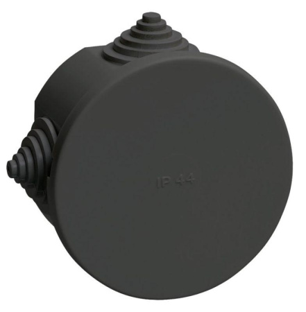 Коробка распаячная КМ41237 D75х40мм IP44 4 ввода черн.  UKO21-075-040-000-K02-44
