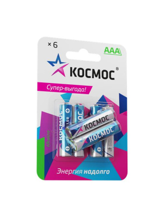 Элемент питания алкалиновый AAA/LR03 BP-6 (блист.6шт)  KOCLR03BL6
