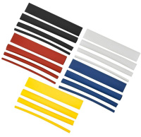 Набор трубок термоусадочных тонкостен. ТТУ 2/1; 4/2; 6/3; 8/4 (Ж; С; К; Ч; Б) 20х8см разноцвет.  UDRS-D2-D8-10-2