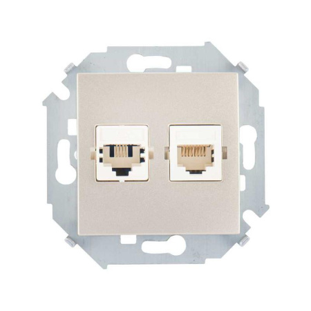 Розетка компьютерная 2-м  15 RJ45 кат.5E Systimax механизм шампань  1591593-034