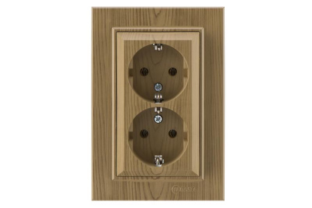 Розетка 2-я с/з СП (Новый дизайн) Karea 16А IP20 дуб  56101057