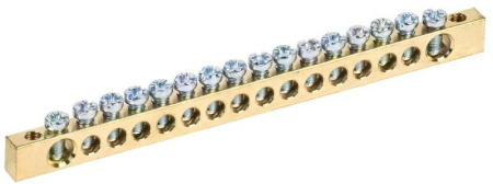 Шина PEN "земля-ноль" 6х9мм 16/2 (16групп/крепеж по краям)  YNN11-16-100