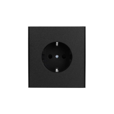Розетка 1-ая с/з с/у со шторками 16А MIELE антрацит  KR-78-0701-5