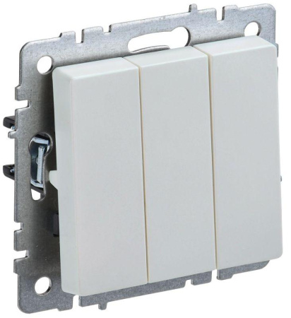 Выключатель 3-кл. СП BRITE ВС10-3-0-БрЖ 10А механизм жемчуж.  BR-V30-0-10-K36