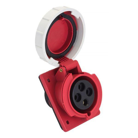 Розетка стационарная внутренняя угловая 4142 3Р+РЕ 16А 380В IP67 PROxima  ps-4142-16-380