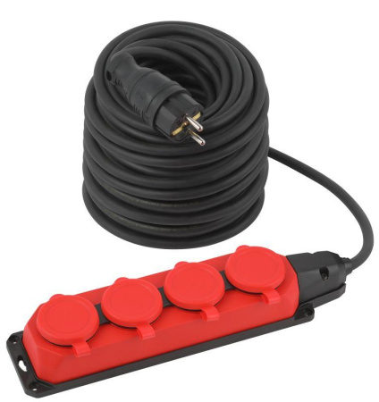 Удлинитель 4х40м с заземл. IP44 UK-4e-3x1.5-40m-IP44(KG) каучук КГ 3х1.5  Б0057589