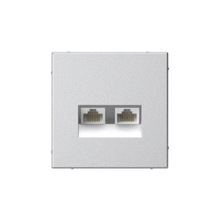 Розетка двойная компьютерная ArtGallery RJ45+RJ45 кат.5E механизм алюм. SE GAL000385