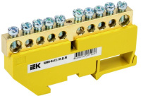 Шина PE "земля" на DIN-изол. ШНИ-8х12-10-Д-Ж  YNN10-812-10D-K05