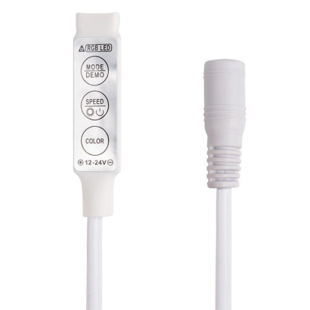 Контроллер LED мини с разъемом 5.5х2.1мм 72/144Вт 3 кнопки 12В/24В  143-106