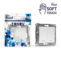 Выключатель 2-кл. СП Pixel 10А IP20 с индикатором механизм айс  TKE-PX-V2I-C34