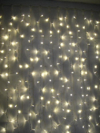 Гирлянда светодиодная "Бахрома" 1.8х0.5м 48LED схема нитей 1/2/3/5/3/2 тепл. бел. IP20 возможность соединения до 3шт 220В  KOC_CUR-V21