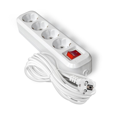 Удлинитель 4х7м с заземл. IP20 S-304А ПВС 3х1.5 с выкл.  1736