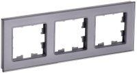 Рамка 3-м BRITE РУ-3-2-БрСе стекло сер.  BR-M32-G-K03