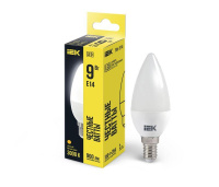 Лампа светодиодная ECO C35 9Вт свеча 3000К E14 230В  LLE-C35-9-230-30-E14
