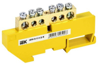 Шина PE "земля" на DIN-изол. ШНИ-8х12-6-Д-Ж  YNN10-812-6D-K05