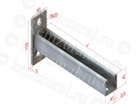 Кронштейн одиночный 41х41 BBP4120 осн.200 2.5мм сталь  005 412007 14