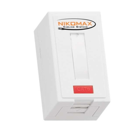 Розетка 1 порт кат.6 (класс E) 250МГц RJ45/8P8C FT-TOOL/110/KRONE T568A/B неэкран. со шторкой бел.  NMC-WO1UE2-FT-ST-WT