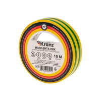 Изолента ПВХ 0.13х15мм 10м желт./зел. (уп.10шт)  KR-09-2007