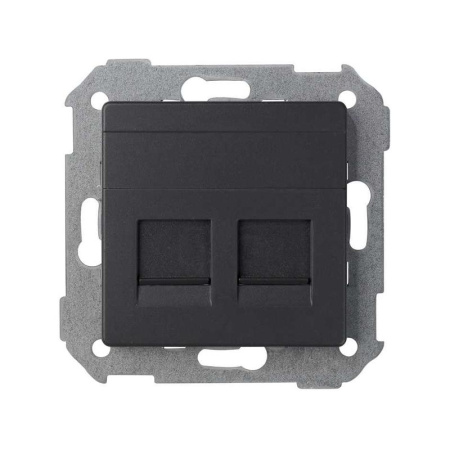 Адаптер на 2 RJ45 коннектора 82 графит 82006-38
