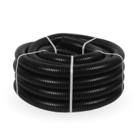 Труба гофрированная ПНД d50мм с протяжкой безгалоген. (HF) черн. (уп.15м)  PR.025051