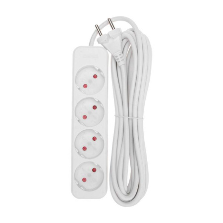 Удлинитель 4х5м без заземл. STANDARD 2х1кв.мм бел.  13-4025