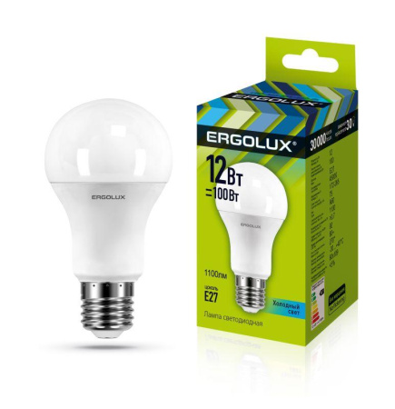 Лампа светодиодная LED-A60-12W-E27-4500K 12Вт грушевидная 4500К бел. E27 180-240В ЛОН  12151