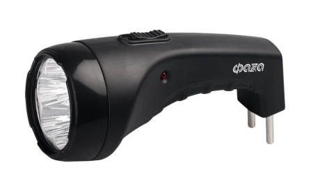 Фонарь аккумуляторный ручной AccuF2-L07-bk 7LED 2 режима: 100проц./25проц. аккум. 0.4А.ч выдвижная вилка индикатор зарядки черн.  5000810