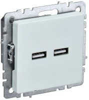 Розетка BRITE USB A+A 3.1А РЮ10-1-БрЖ механизм жемчуж.  BR-U21-D31-K36