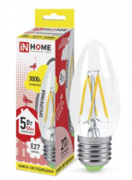 Лампа светодиодная LED-СВЕЧА-deco 5Вт свеча прозрачная 3000К тепл. бел. E27 450лм 230В  4690612007588