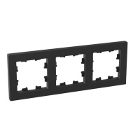 Рамка 3-м Эпика черн. пластик  UP1-FPB-03