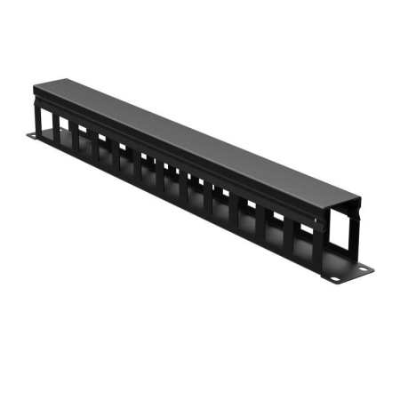 Органайзер кабельный 19дюйм с крышкой 1U глубина 60 мм RAL9005  R5CP1961HEB