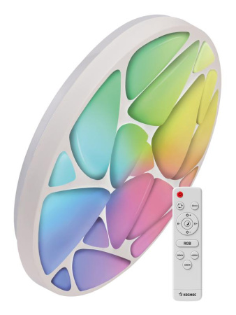 Светильник светодиодный PREMIUM SHELL RGB 75Вт 230В 3000-6500К 6000лм IP40 500х80мм настенно-потолочныйуправляемый с пультом ДУ с RGB подсветкой  KSShelRGB75W